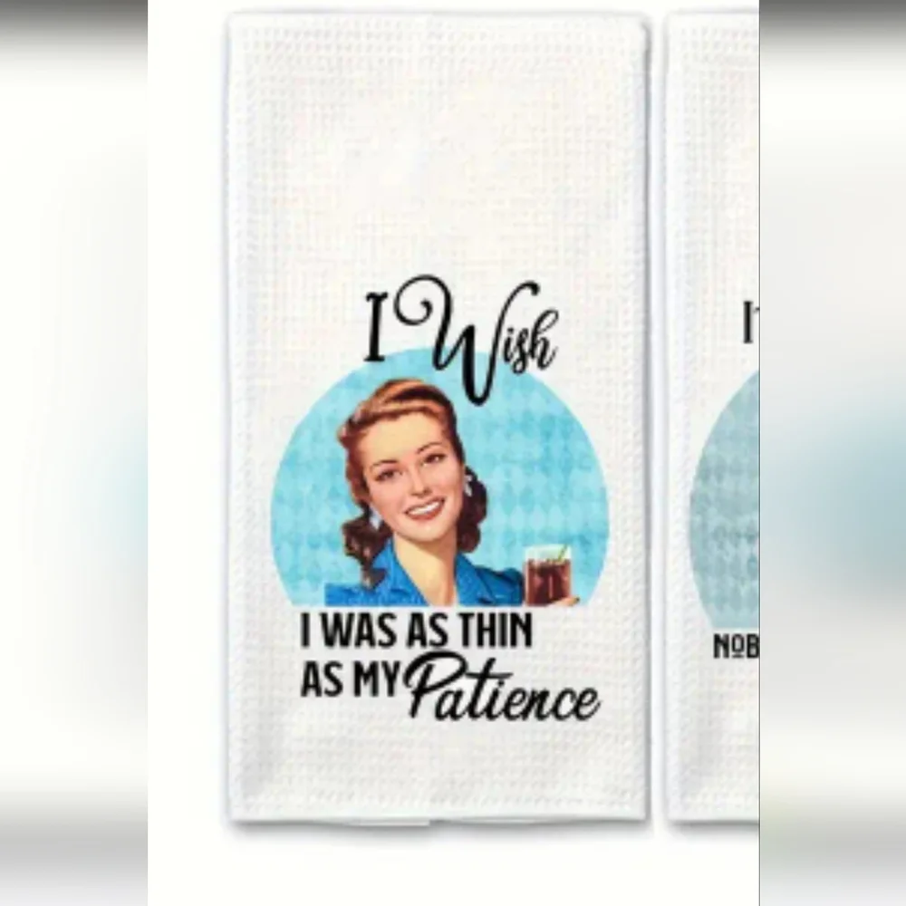 I Wish I Was As Thin As My Patience Hand Towel New 16